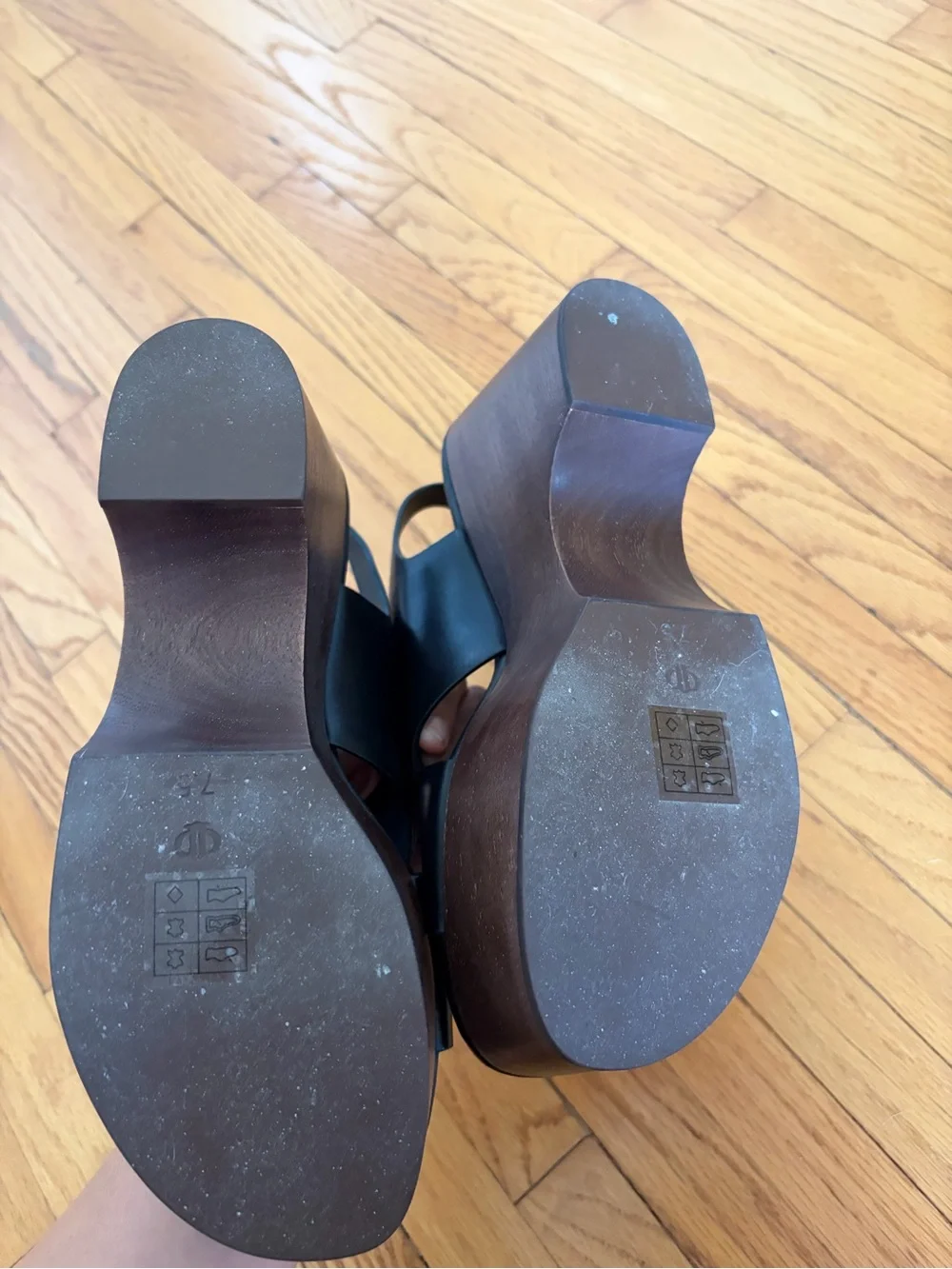 Black Leather Paige Platform Sandals